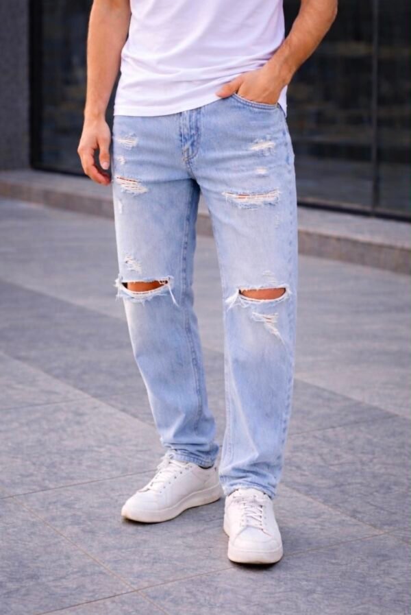 Urban Washed Light Blue Ripped Jeans