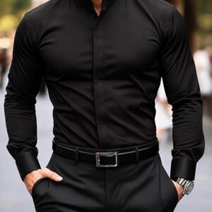 Këmishë Premium Mandarin Collar Slim Fit