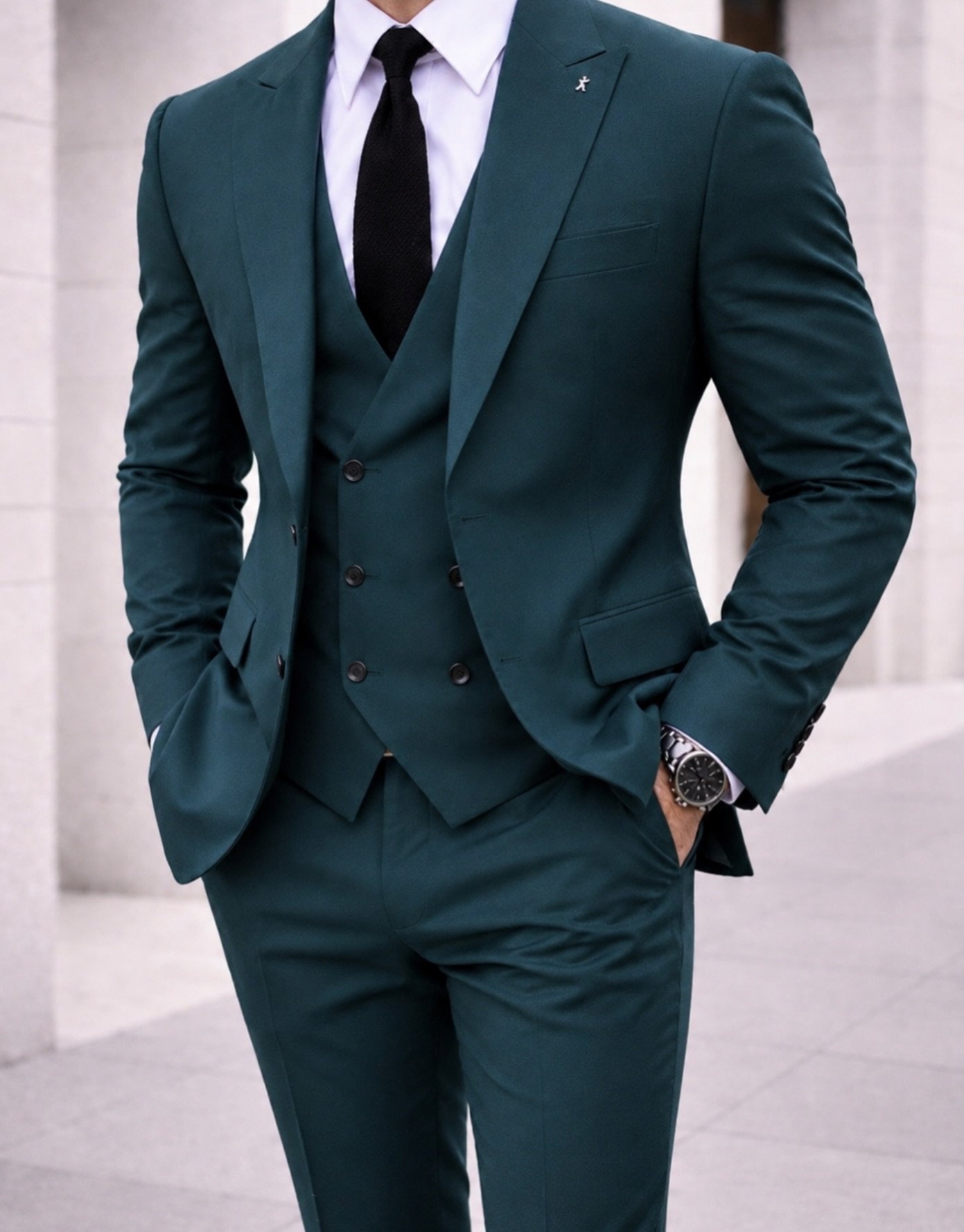 Kostum Premium 3-Pjesësh Teal Green