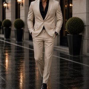 Kostum Beige Luxury Slim Fit – Premium Elegant Suit