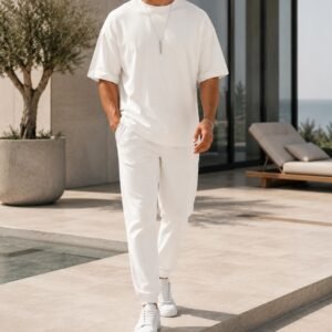 Set Veror Premium White Oversized – T-Shirt & Jogger Pants