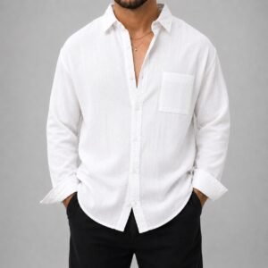 Këmishë Premium Textured Linen – Koleksioni Urban Summer