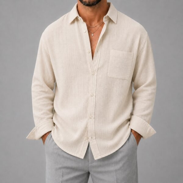 Këmishë Premium Textured Linen – Koleksioni Urban Summer