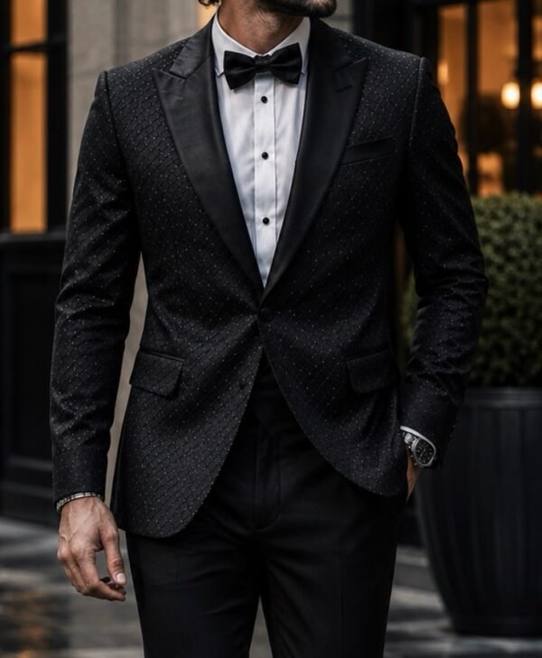 Kostum Tuxedo Luxury Black Diamond – Premium Evening Suit