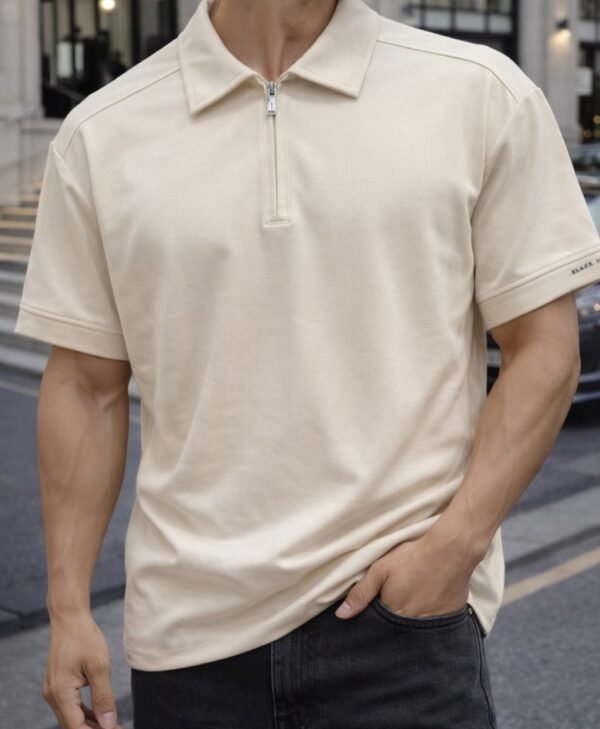Polo Zip Premium Piqué – Modern Luxury Fit