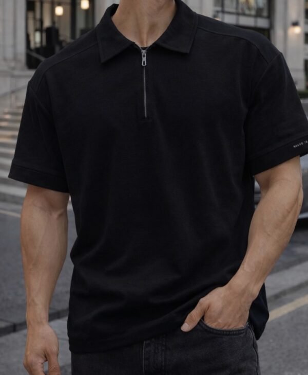 Polo Zip Premium Piqué – Modern Luxury Fit