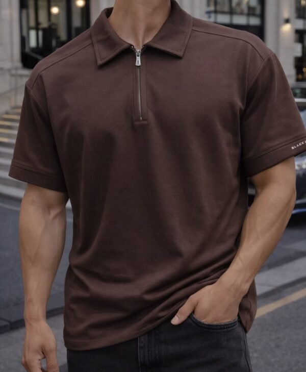 Polo Zip Premium Piqué – Modern Luxury Fit