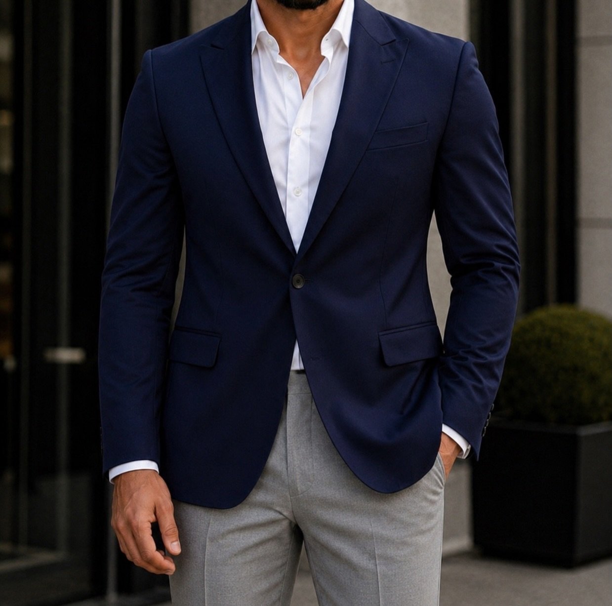 Navy Blue Premium Blazer – Elegant Italian Style