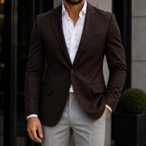 Dark Brown Premium Blazer – Italian Elegant Style