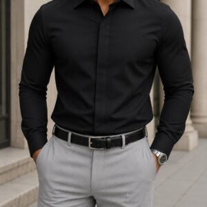 Këmishë Premium Slim Fit – Hidden Placket Collection