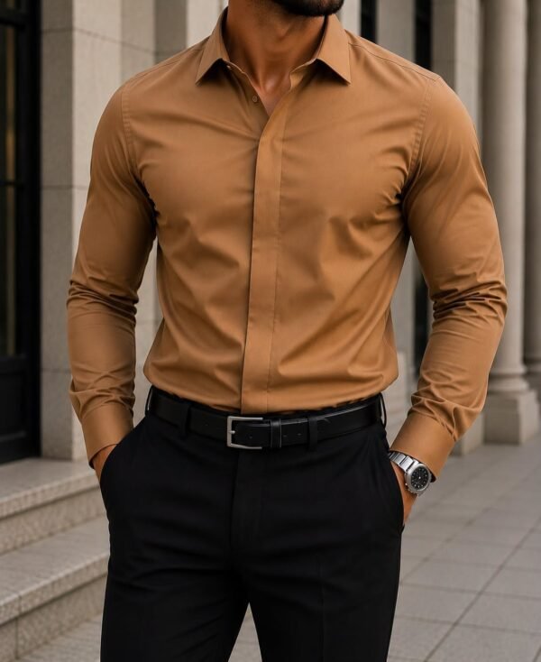 Këmishë Premium Slim Fit – Hidden Placket Collection