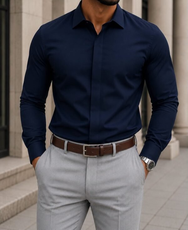 Këmishë Premium Slim Fit – Hidden Placket Collection