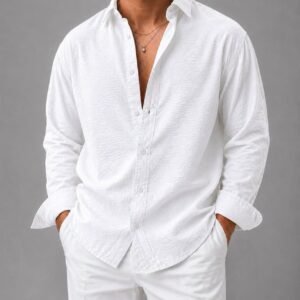 Këmishë Premium Texture – Linen Style