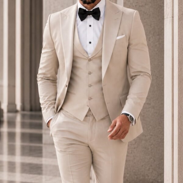 Kostum Premium Beige 3-Piece – Classic Ceremony Edition