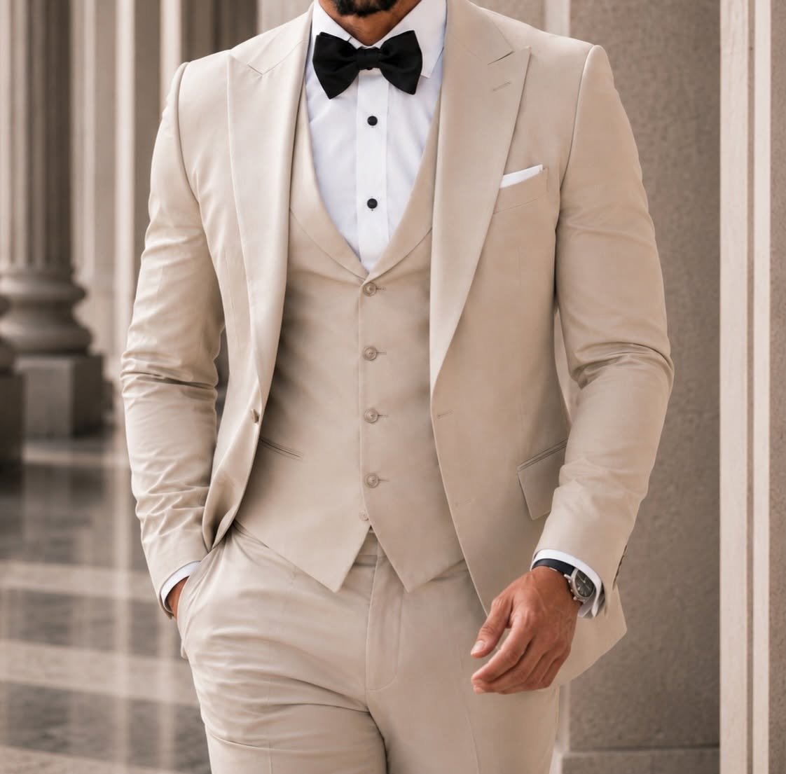 Kostum Premium Beige 3-Piece – Classic Ceremony Edition