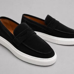 Loafers Premium Suede Penny – Black Edition