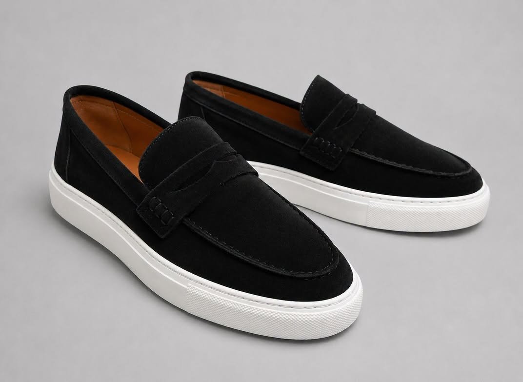 Loafers Premium Suede Penny – Black Edition