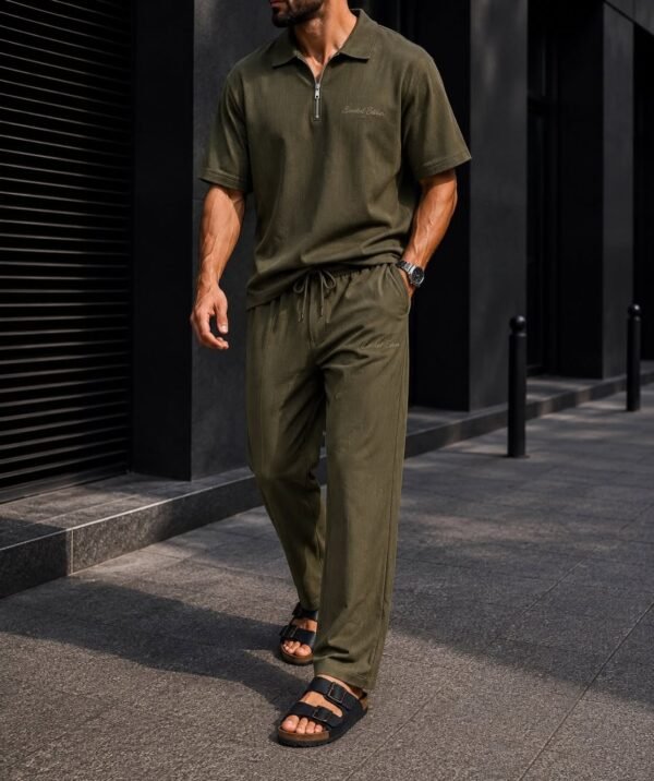 Set Premium Polo Zip & Pantallona Relaxed Fit – Limited Edition Collection