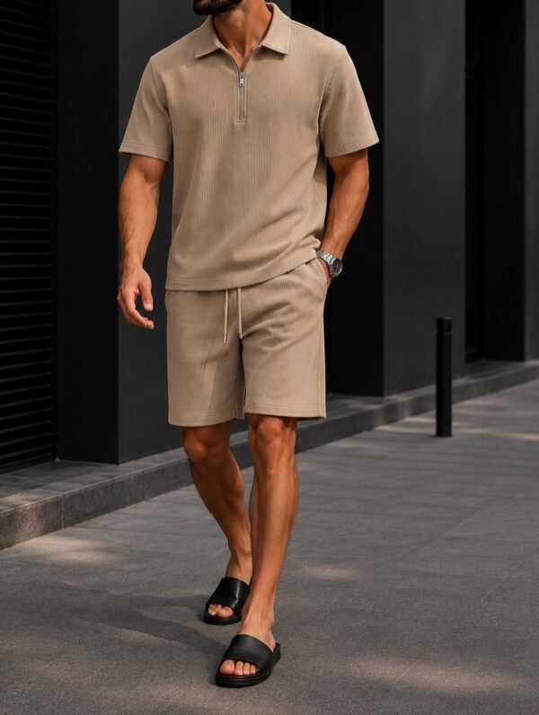 Ribbed Zip Summer Set