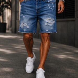 Shorce Denim Premium Dark Blue Distressed