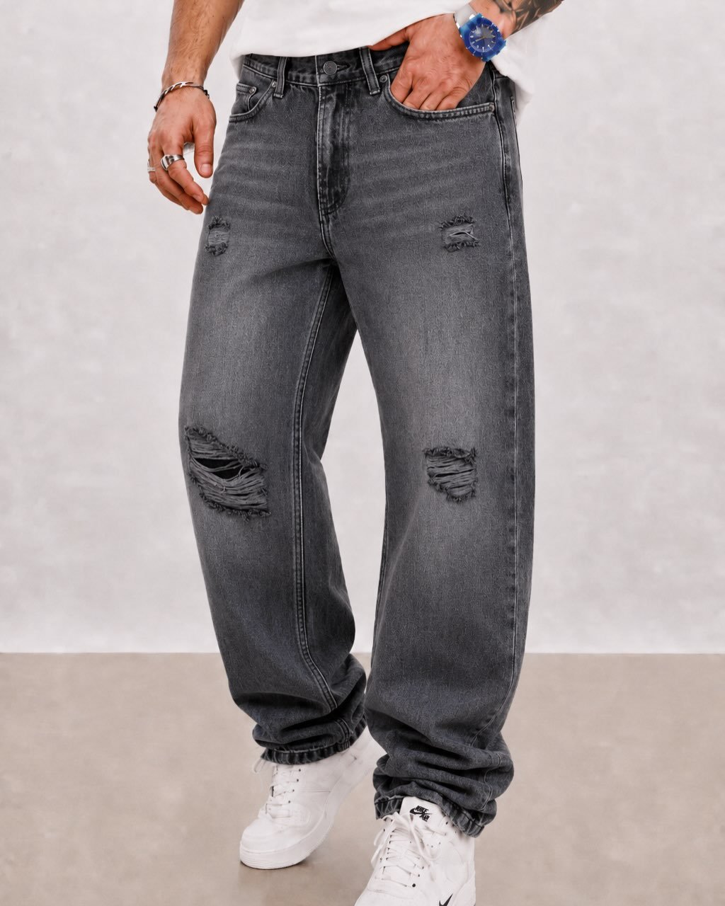Xhinse Boyfriend Fit Grey Ripped Washed – Urban Premium Denim