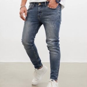 Urban Washed Slim Fit Jeans – Blue Denim