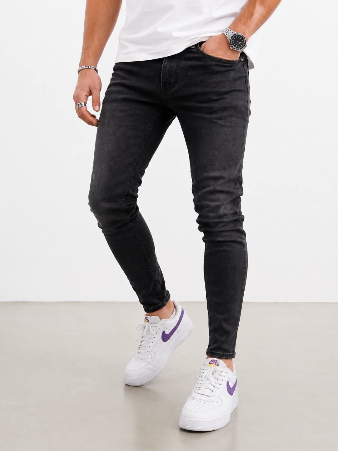 Black Washed Skinny Fit Jeans