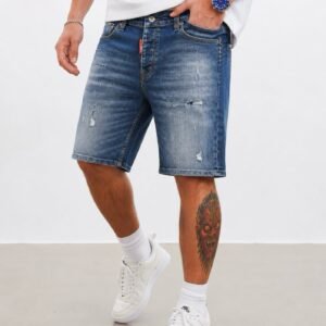 Shorce Denim Premium Blue Ripped Washed – Regular Fit