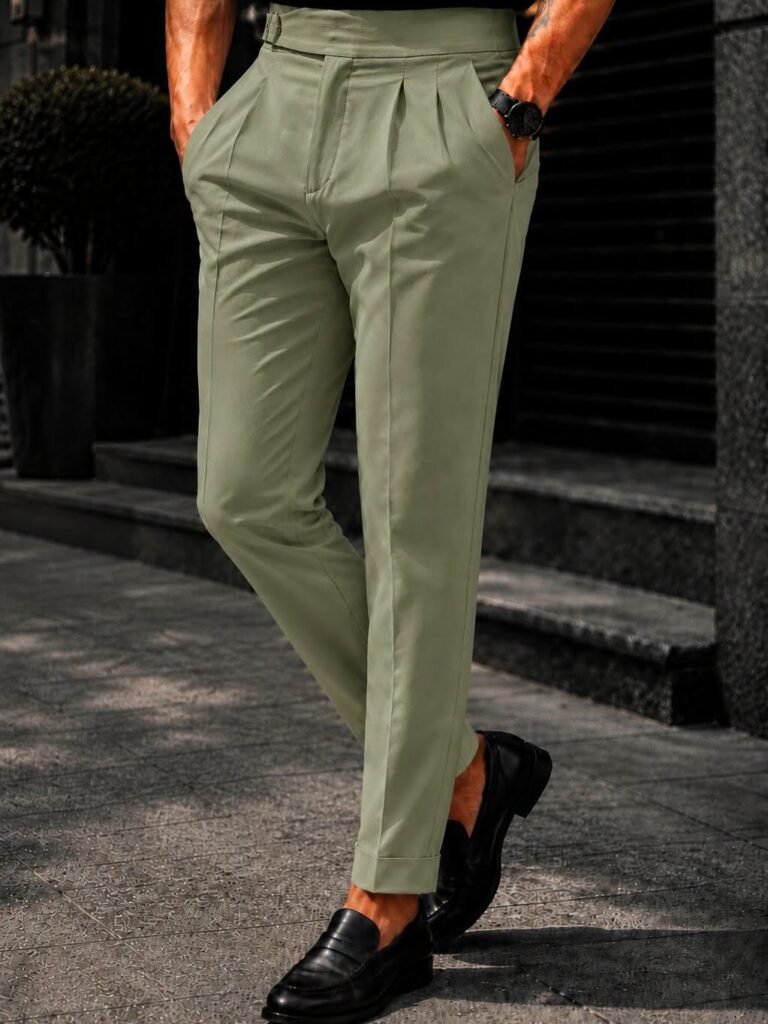 Pantallona Premium Italian Double Button – 🫒 Light Olive