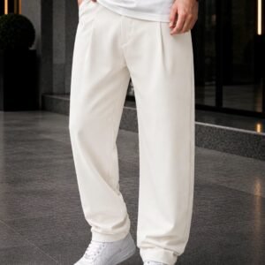 Pantallona Premium Relaxed Fit – Off White