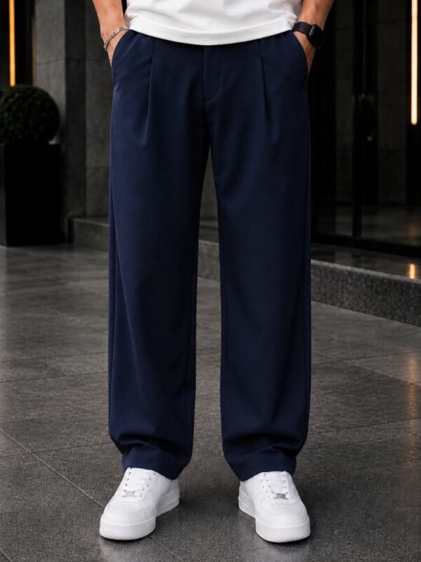 Pantallona Premium Relaxed Fit – Navy Blue