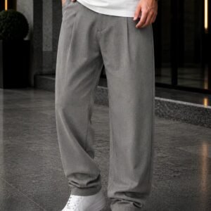 Pantallona Premium Relaxed Fit – Medium Grey
