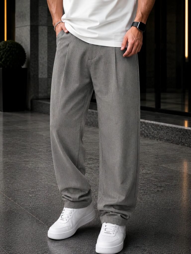 Pantallona Premium Relaxed Fit – Medium Grey