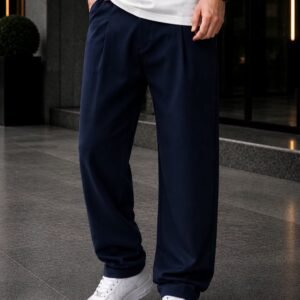 Pantallona Premium Relaxed Fit – Navy Blue