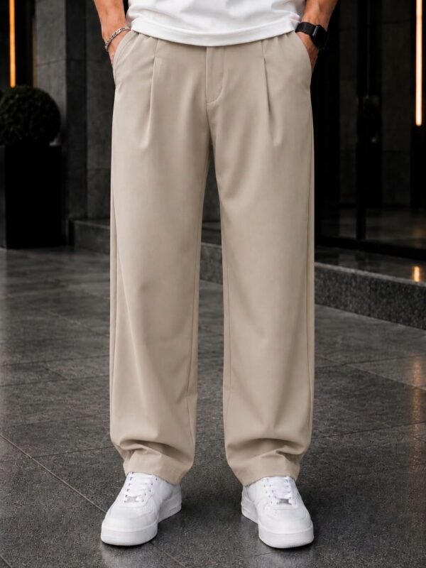 Pantallona Premium Relaxed Fit – Beige