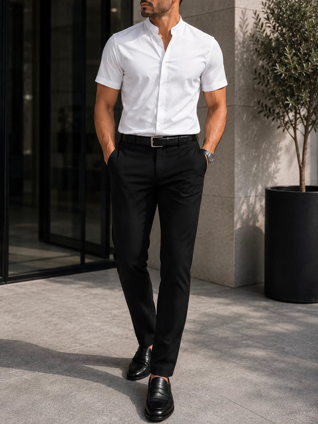 Outfit Premium Smart Casual – Black & White Edition