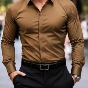 Këmishë Premium Mocha Brown – Modern Fit