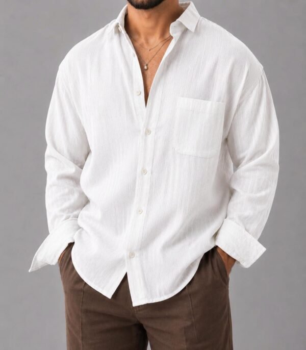 Këmishë Premium Linen Striped – Relaxed Fit Collection