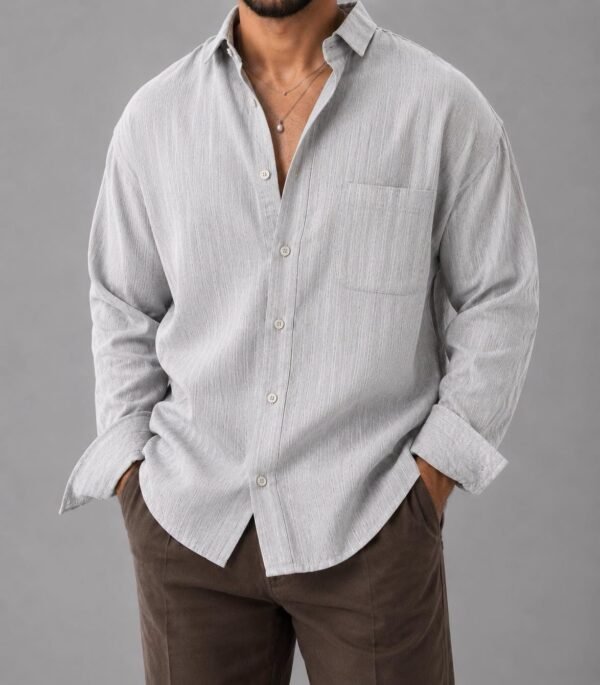 Këmishë Premium Linen Striped – Relaxed Fit Collection