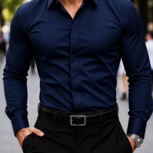 Këmishë Premium Navy Blue – Modern Fit
