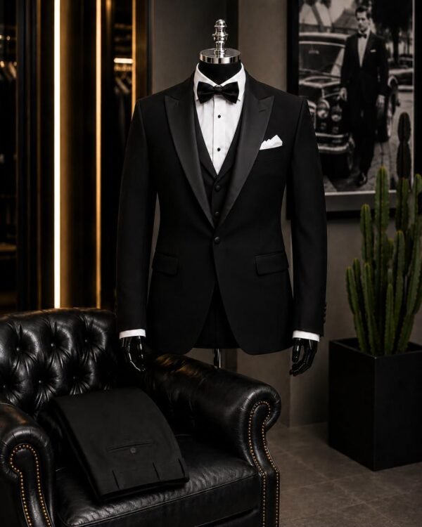 Kostum Premium Ceremony Tuxedo Black – 4 Pjesë