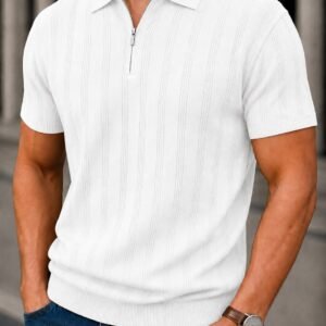 Polo Premium Knit me Zip – Vertical Texture