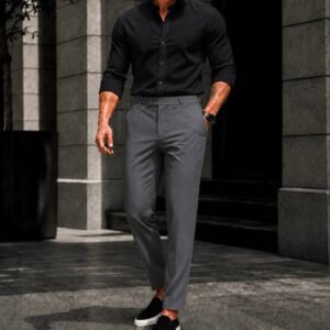 Outfit Premium Mandarin Shirt & Tailored Trousers