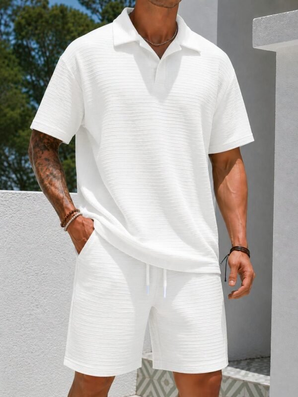 Set Premium Textured Polo & Shorts – Relaxed Fit