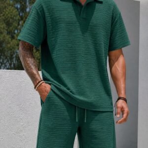 Set Premium Textured Polo & Shorts – Relaxed Fit