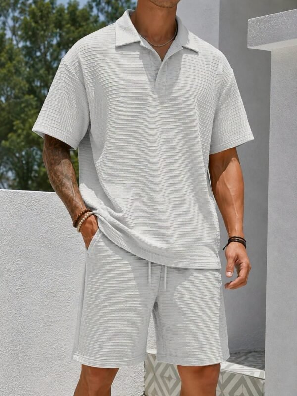 Set Premium Textured Polo & Shorts – Relaxed Fit