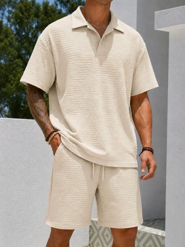 Set Premium Textured Polo & Shorts – Relaxed Fit