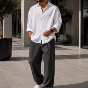 Outfit Premium Urban Linen – White & Charcoal Edition