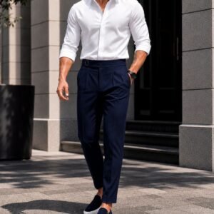 White & Navy Signature Set – Premium Smart Casual