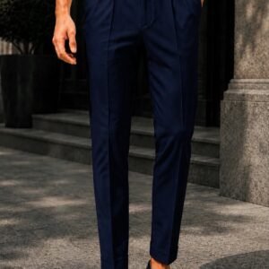 Pantallona Premium Italian Double Button – Navy Blue Edition 💙